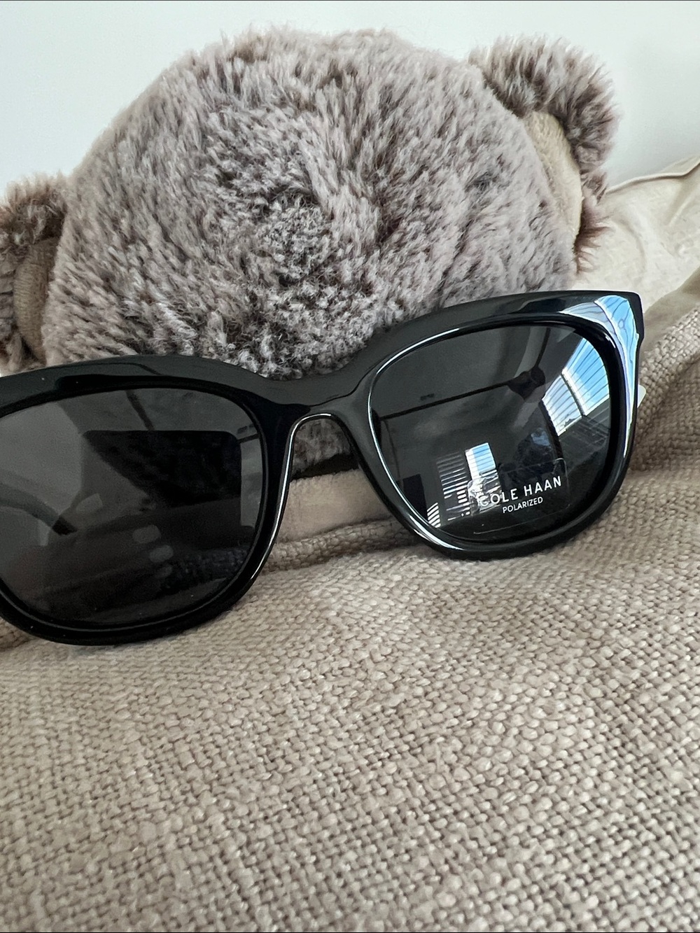 Cole Haan Black Gloss Cat-Eye Sunglasses